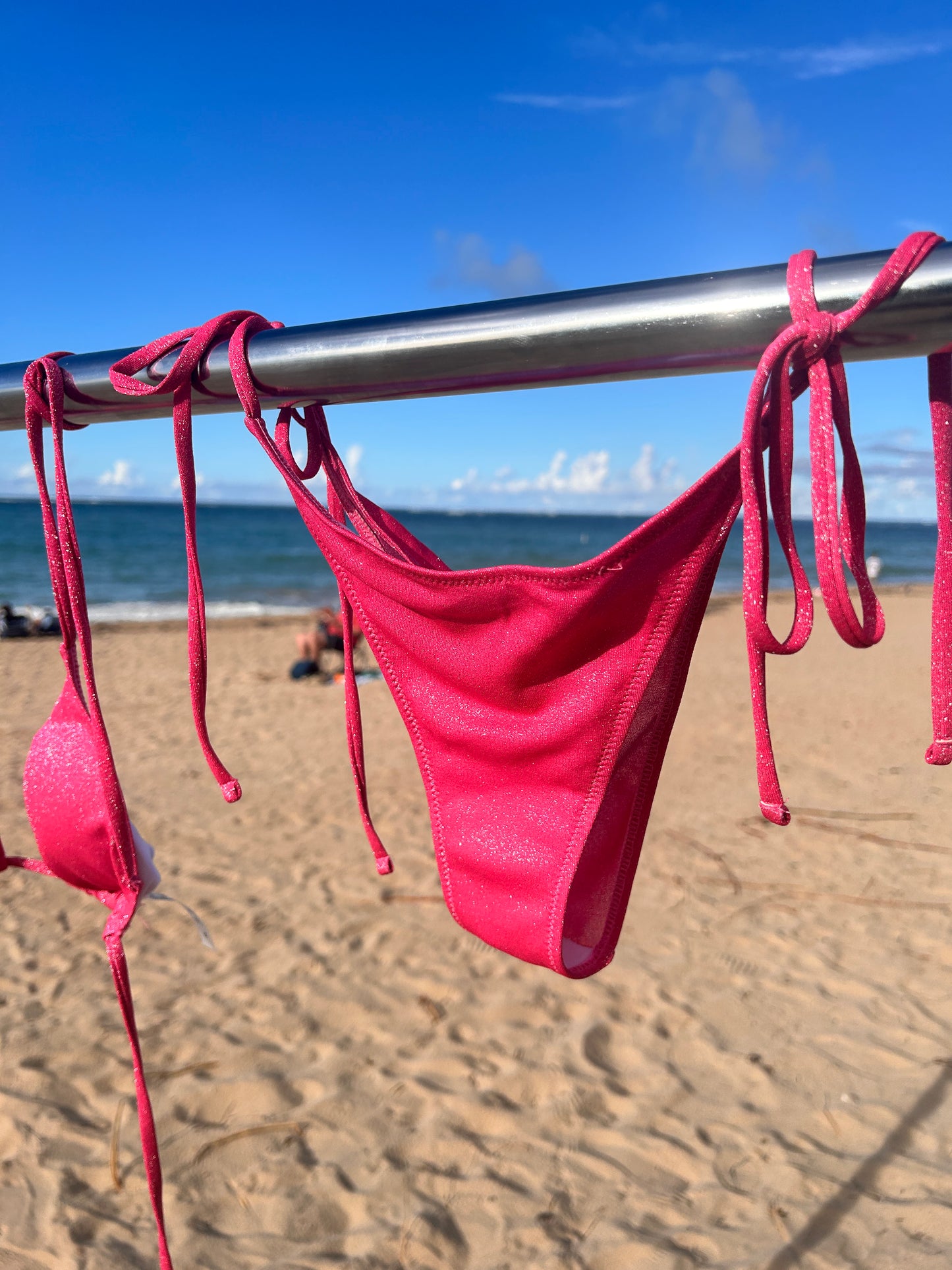 Hot Pink Shimmer Bikini Set